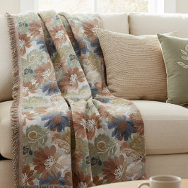 Couverture Boho Floral Pattern Throw Blanket