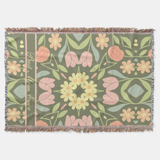 Couverture Boho personnalisé Floral tissé Lait Blanche