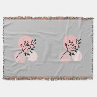 Couverture Boho Zen Botanique Sur Cercles Rose & Lilac