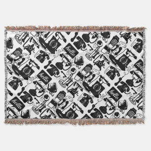 Couverture Bonjour Black White Vintage Téléphone Motif
