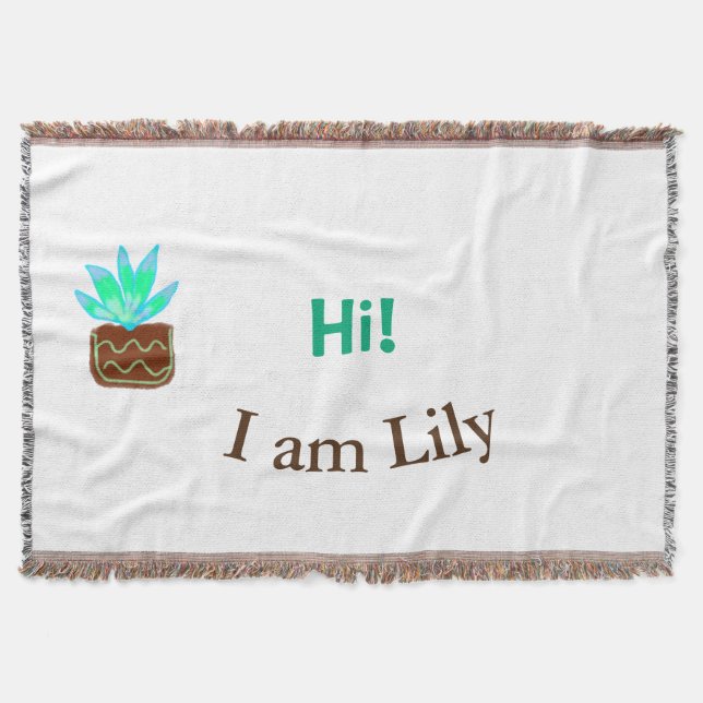 Couverture Bonjour Je suis Lily cactus succulent ajouter nom  (Devant)
