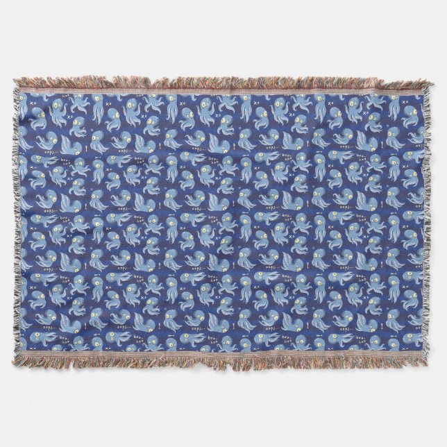 Couverture Boo Octopus Blue Kids Vêtements & Décor (Devant)