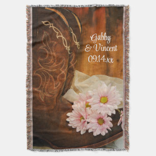 Couverture Boots de cowboy rose Daisées Mariage occidental