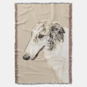 Couverture Borzoi (Argent Brindle) Peinture Chien Art origina