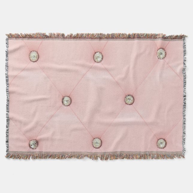 Couverture Boule de diamant Pink Cuir Tufté Blanche (Devant)
