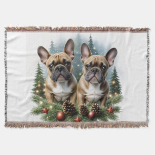 Couverture Bouledogue français Couronne de Noël Bulldog