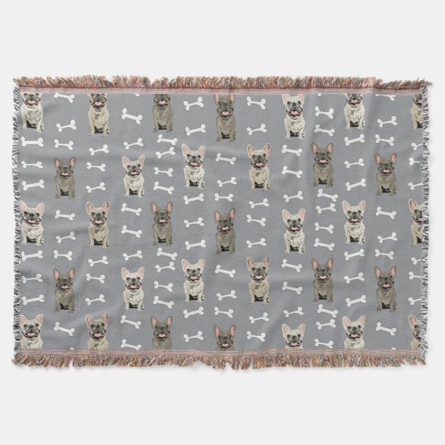 Couverture Bouledogues français - gris (Devant)