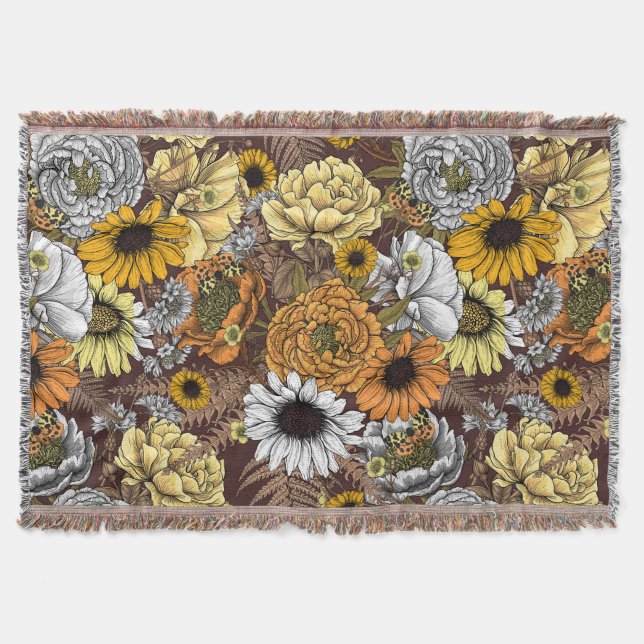 Couverture Bouquet de fleurs - roses, pivoines, marguerites e (Devant)