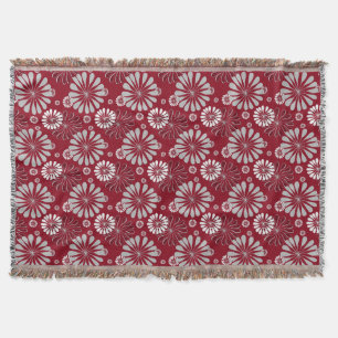 Couverture Bourgogne et floral gris