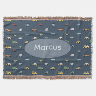 Couverture Boys Cute Transport Voiture Motif monogramme Enfan