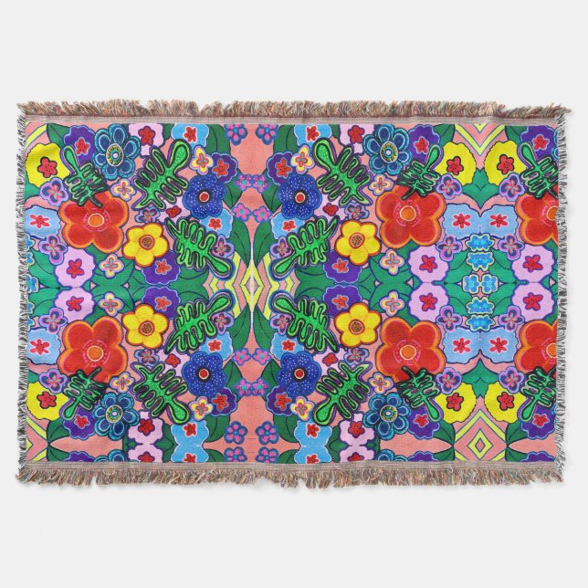 Couverture Bright Abstrait Flower Art (Devant)