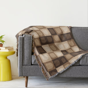 Couverture Brown moderne Boho Arch Motif Aztèque géométrique