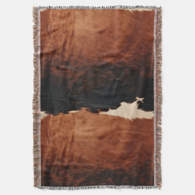 Couverture Brown Noir Noir Faux Cowhide (devant Vertical)