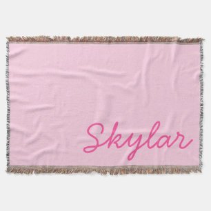 Couverture Bubblegum rose et rose chaud Nom personnalisé Mono