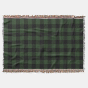 Couverture Buffalo check Celtic Green and Black Squares Plaid