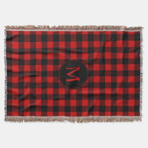 Couverture Buffalo rouge plaqué avec Monogramme personnalisé