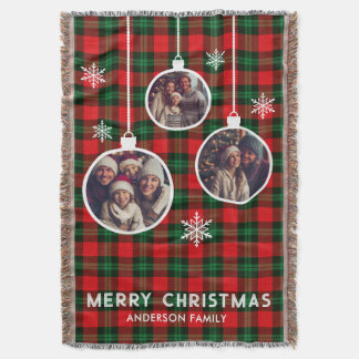 Couverture Buffle rouge vert Plaid Chèque photo Noël