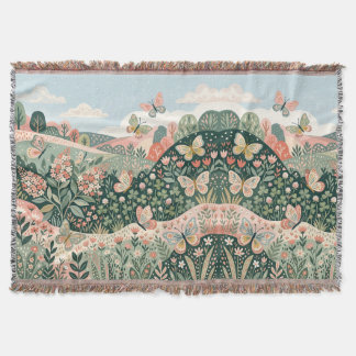 Couverture Butterfly Meadow Blanket – Folk Art Comfort