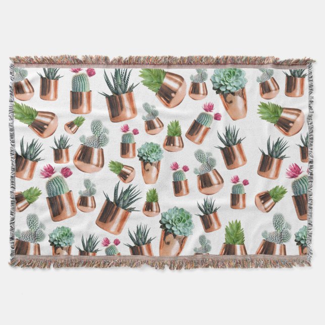 Couverture Cactus et succulents dans des pots d'or Roses (Devant)