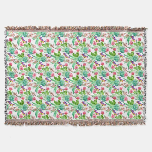Couverture Cactus lumineux d'aquarelle et motif succulent (Devant)
