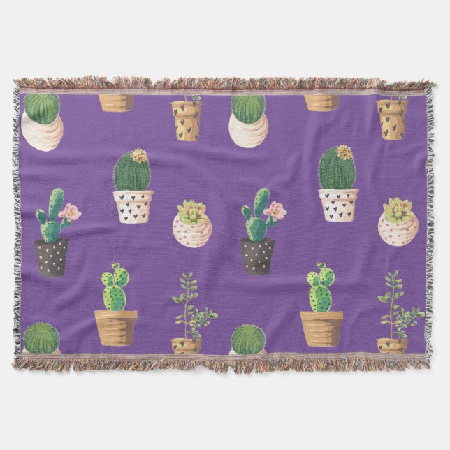 Couverture Cactus Succulents de Dessert Vert dans les pots (Devant)