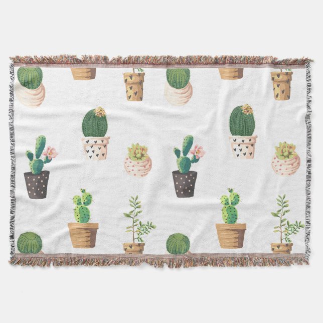 Couverture Cactus Succulents de Dessert Vert dans les pots (Devant)