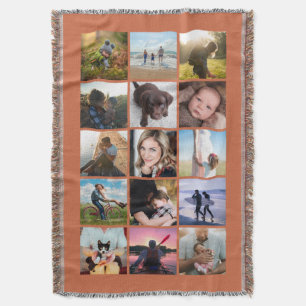 Couverture Cadeau de collage photo carré 15 Terracotta