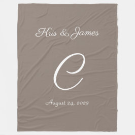 couverture cadeau mariage monogrammed