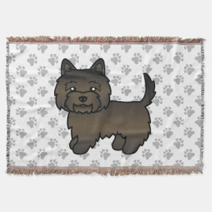 Couverture Cairn Terrier Tacheture Foncé Chien de Dessin Anim