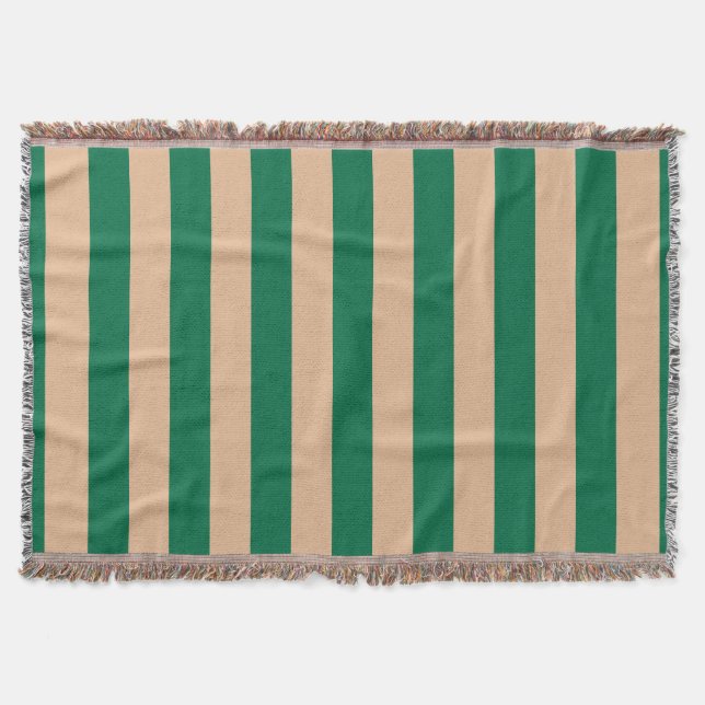 Couverture Camel Beige & Classic Green Bande (Devant)
