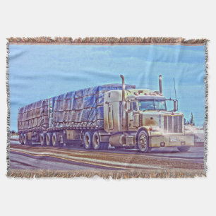 Couverture Camion blanc de fret - art de camion et de route