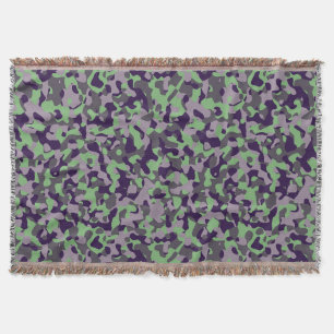 Couverture camo abstrait vert et violet délavé