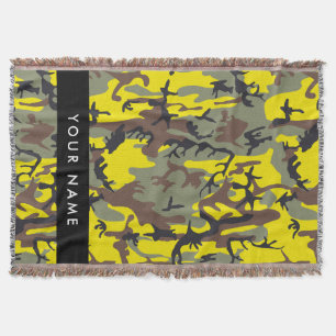 Couverture Camouflage jaune et Brown Votre nom Personnalisez