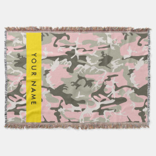 Couverture Camouflage Rose et Vert Personnalisez votre nom