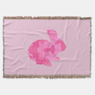 Couverture Camouflage rose Silhouette Bunny Jetez la couvertu