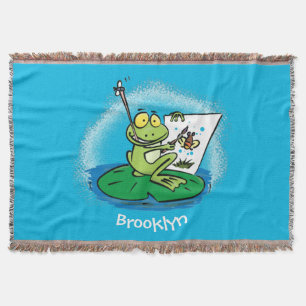 Couverture Caricature amusante de grenouille verte