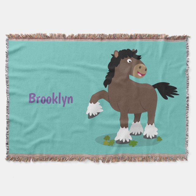 Couverture Caricature de cheval de trait de Cute Clydesdale (Devant)