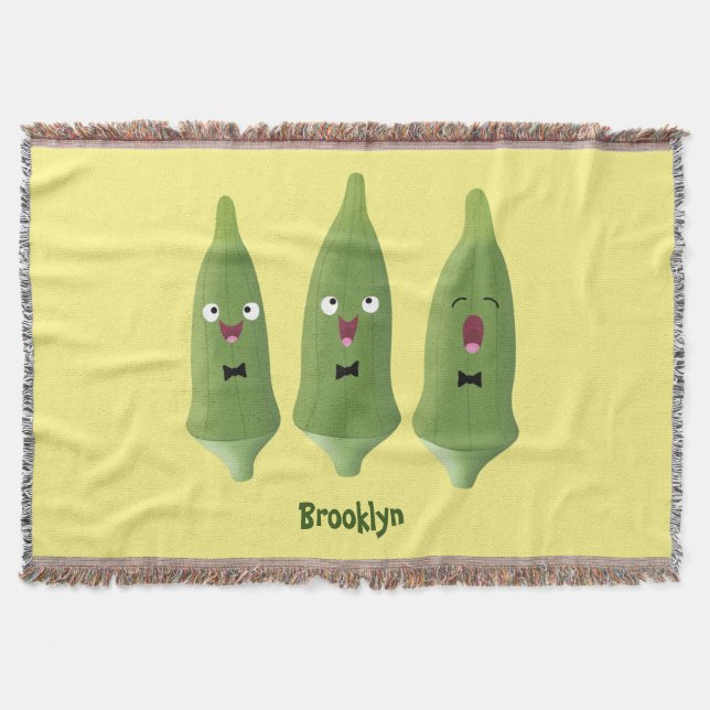 Couverture Caricature de légumes de l'okra chantante mignonne (Devant)