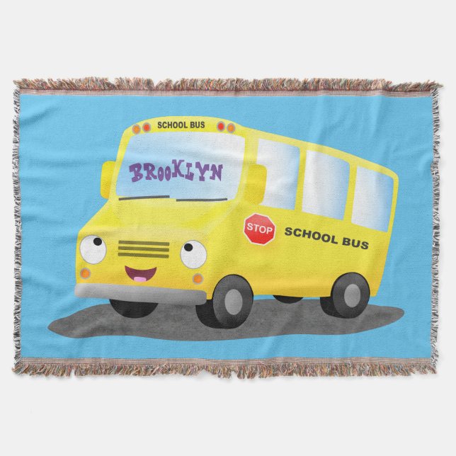Couverture Caricature du bus scolaire jaune joyeux (Devant)