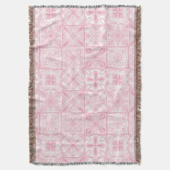 Couverture Carreaux ornés en rose (devant Vertical)