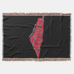 Couverture Carte de Palestine remplie de pastèques Palestin
