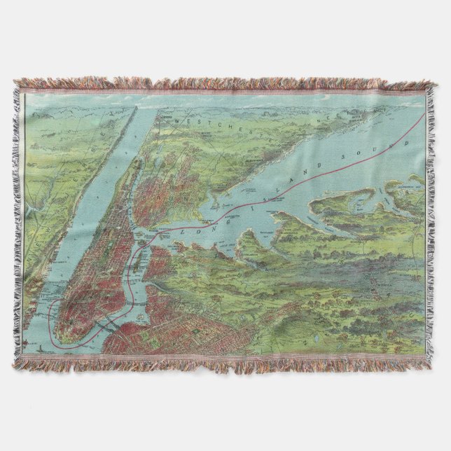 Couverture Carte de vue d'oeil d'oiseaux de New York et de (Devant)