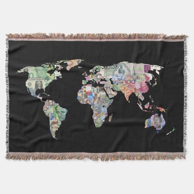 Couverture carte du monde monétaire finance pays symbole entr (Devant)