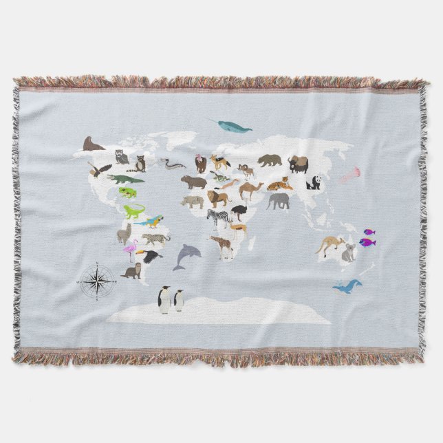 Couverture Carte du monde pour enfants Animaux (Devant)