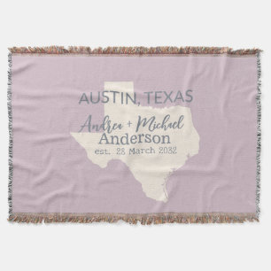 Couverture Carte du Texas avec Nom et Date de Mariage