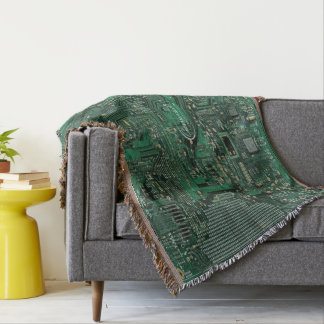 Couverture Carte Green Circuit Cotton Thon Blanket