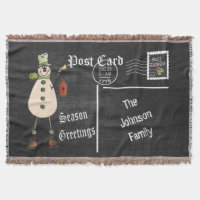 Carte postale do-it-yourself tableau avec Snowman 