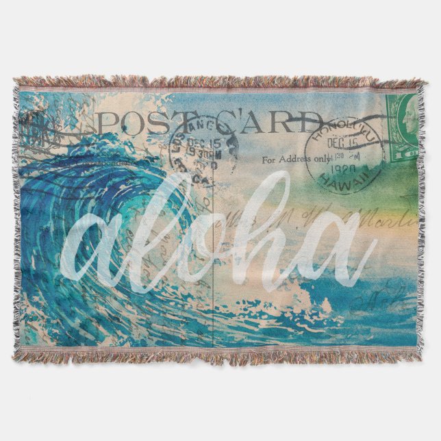Couverture Carte postale vintage Hawaii Wave (Devant)