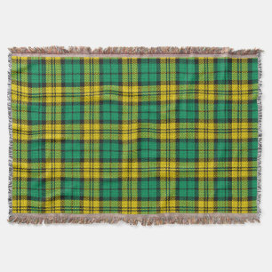Couverture Carte Tartan Campbell Blackwatch jaune vert