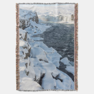 Couverture Cascade de Godafoss recouverte de neige